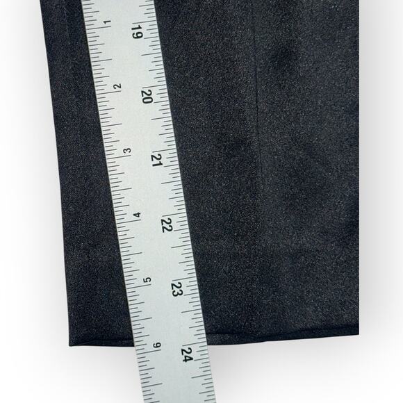 WHBM Womens Wide Leg Tie Waist Dress Pants Size 2P Black High Rise Tapered Ankle - Picture 8 of 12